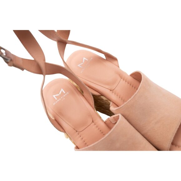 NWOB Marc Fisher Nelly Espadrille Sandals Sz 10 Pink Suede Ankle Strap Wedge - Picture 13 of 13